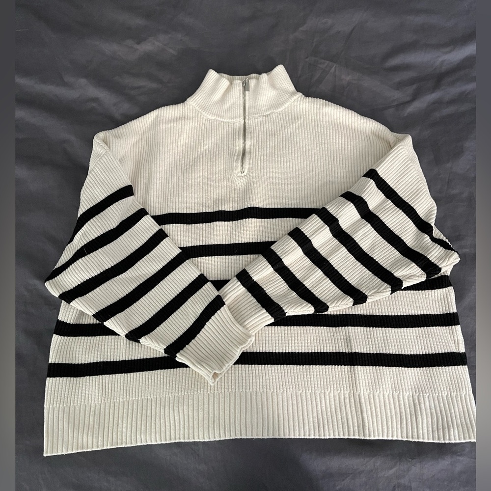 MANGO  Zip Striped Sweater
